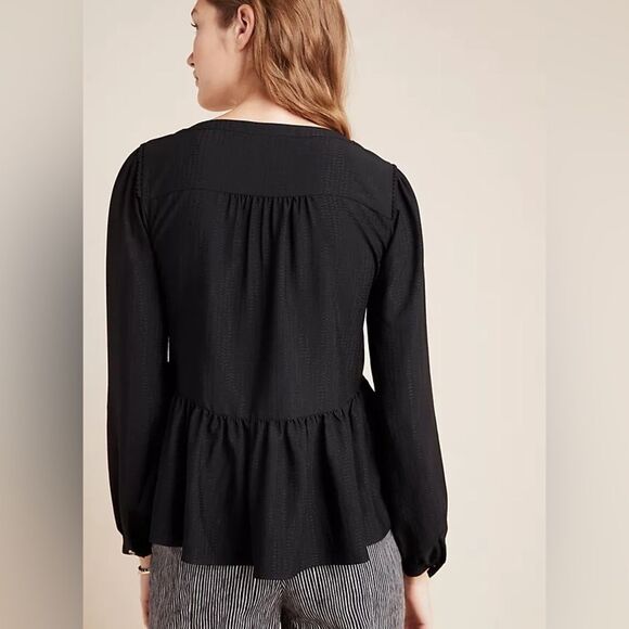 Anthropologie Maeve Iris Peplum Blouse Medium - Picture 2 of 9